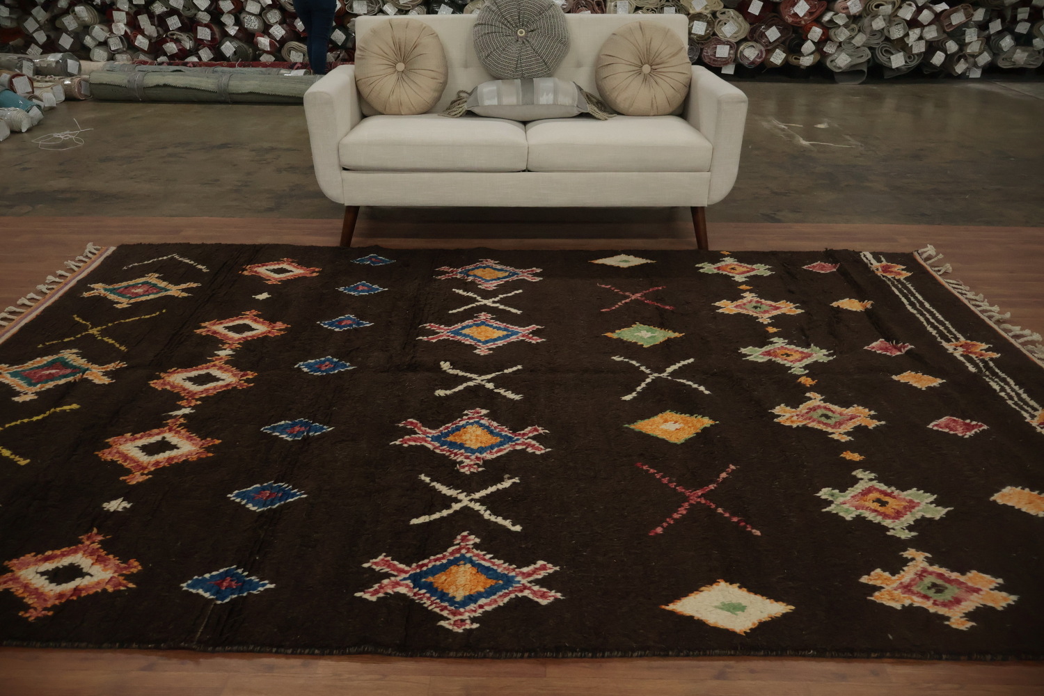 Geometric Moroccan Handmade Area Rug 7x11