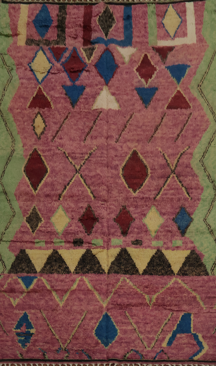 Colorful Moroccan Area Rug 7x11 with Intriguing Geometric Designs