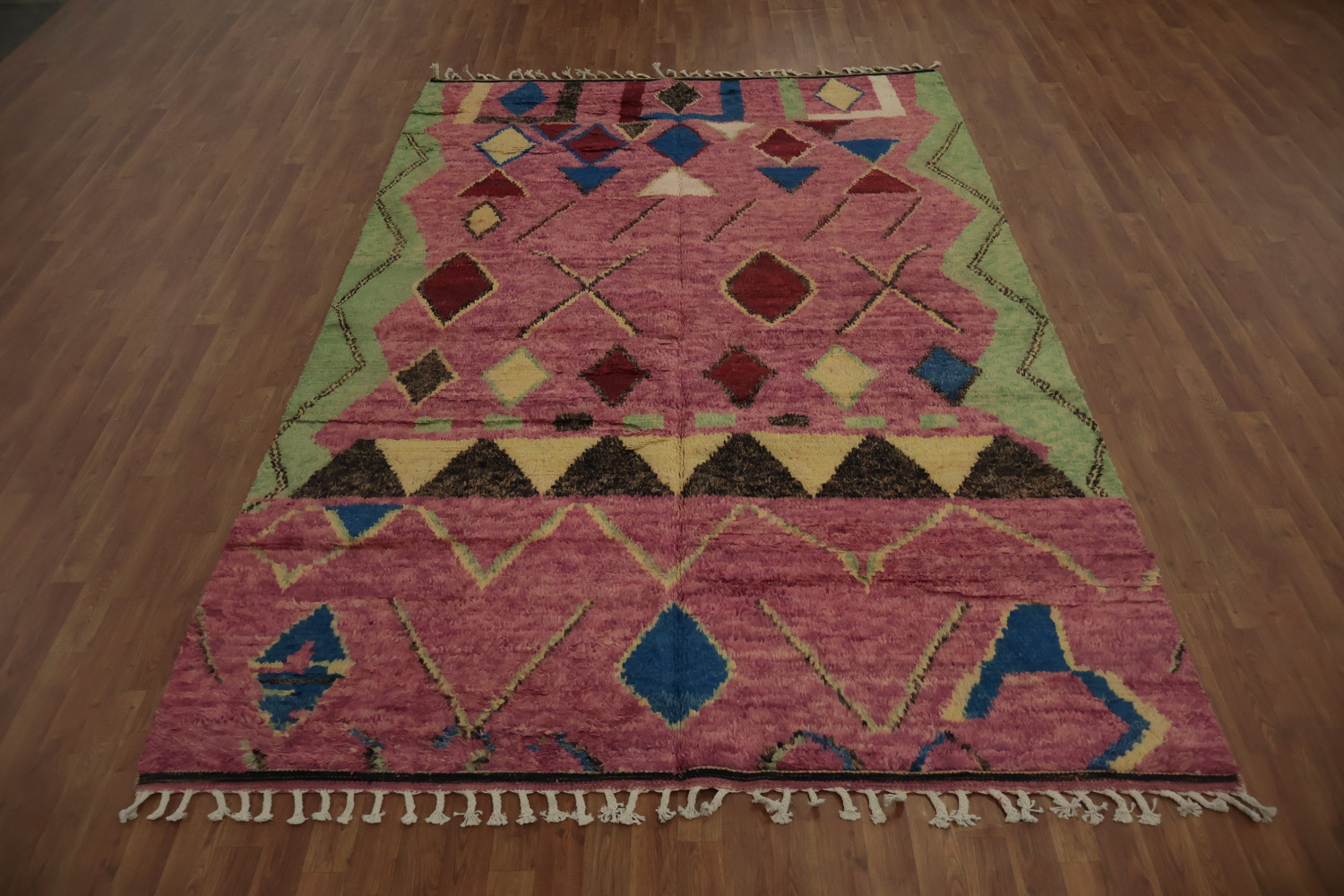 Colorful Moroccan Area Rug 7x11 with Intriguing Geometric Designs