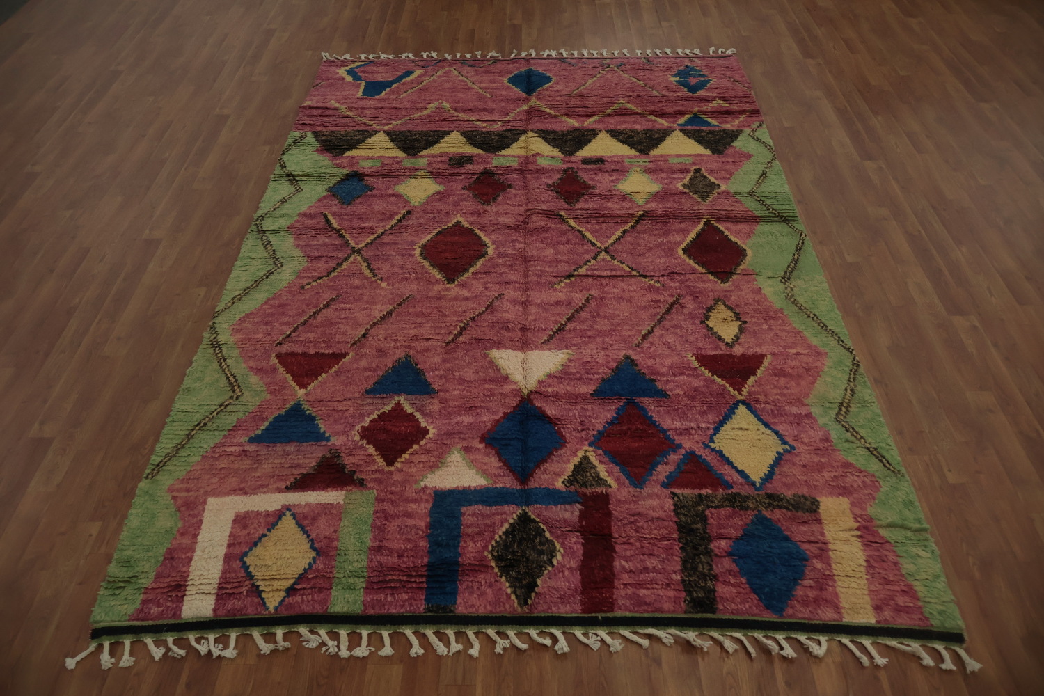 Colorful Moroccan Area Rug 7x11 with Intriguing Geometric Designs
