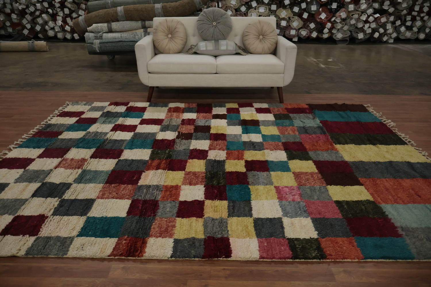 Vibrant Wool Moroccan Area Rug 8x10 for Modern Interiors
