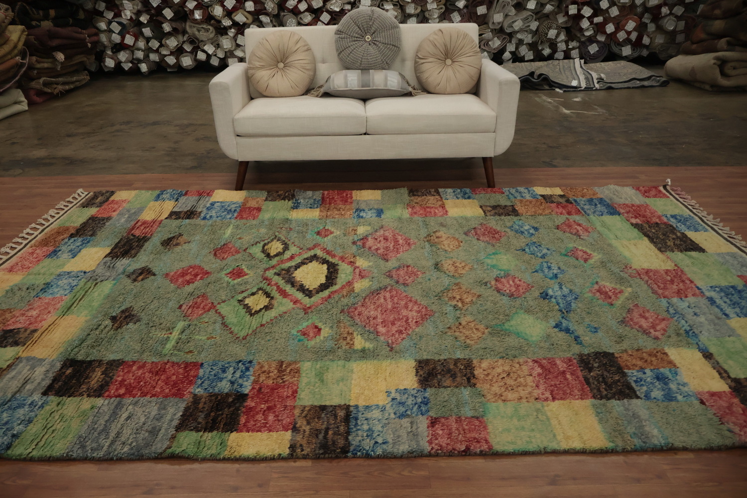 Add a Splash of Color with This Geometric Moroccan Area Rug 7x11
