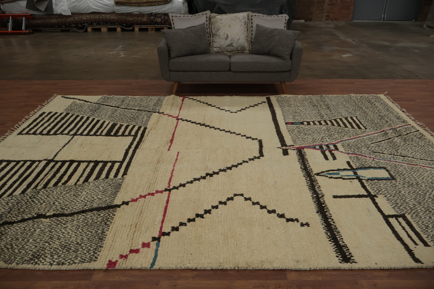 Handmade Moroccan Wool Area Rug 9x13