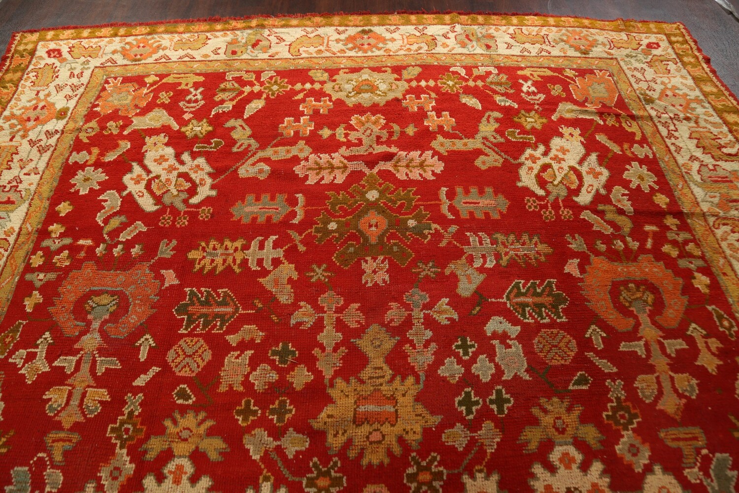 Antique Vegetable Dye Oushak Oriental Area Rug 10x14