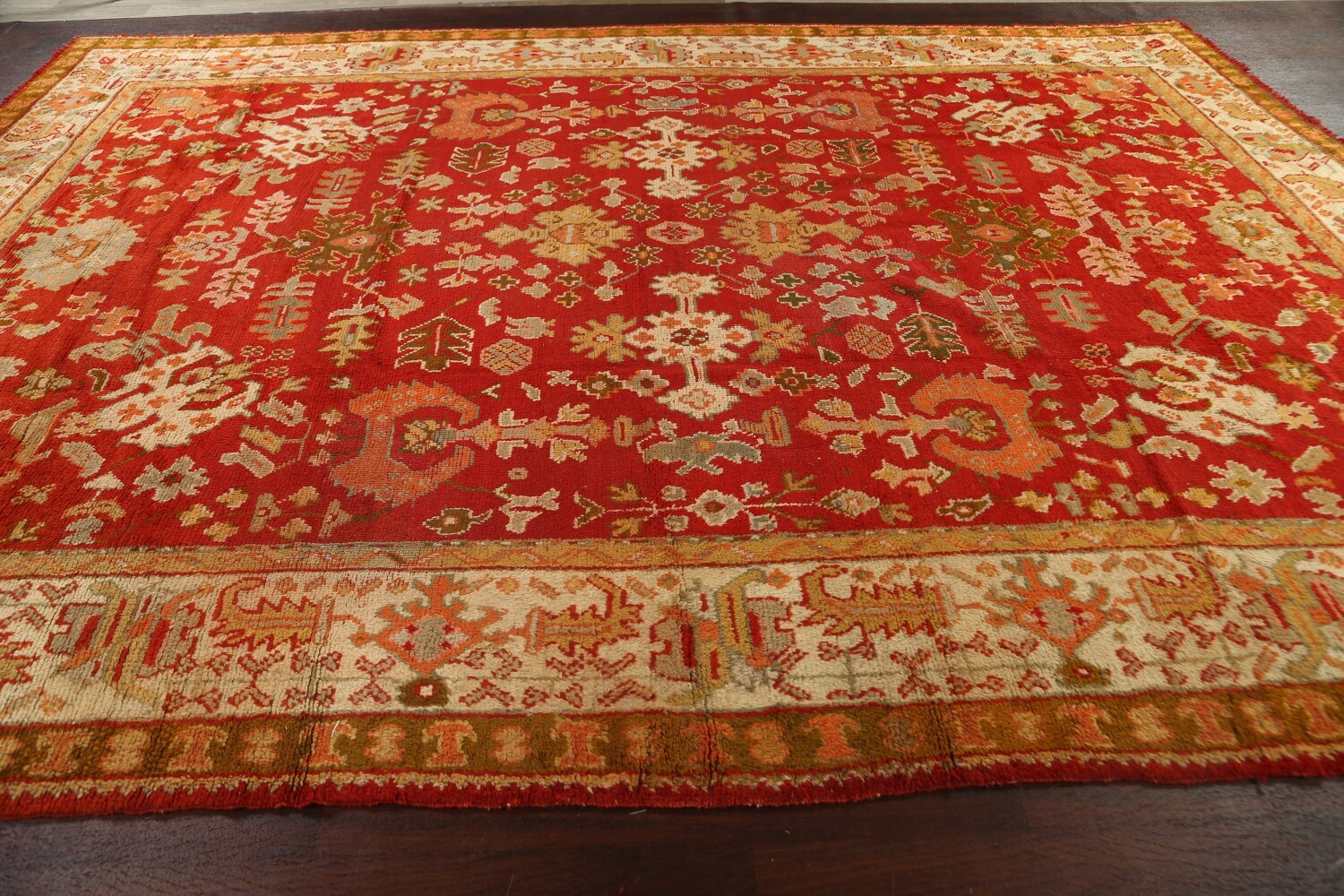 Antique Vegetable Dye Oushak Oriental Area Rug 10x14