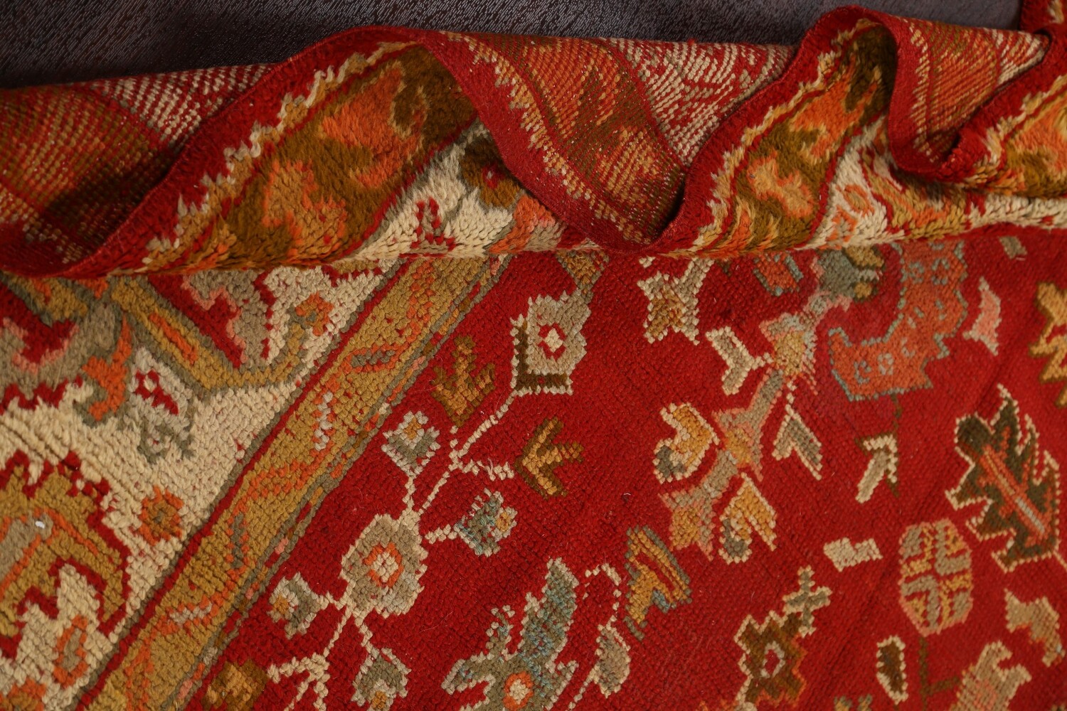 Antique Vegetable Dye Oushak Oriental Area Rug 10x14