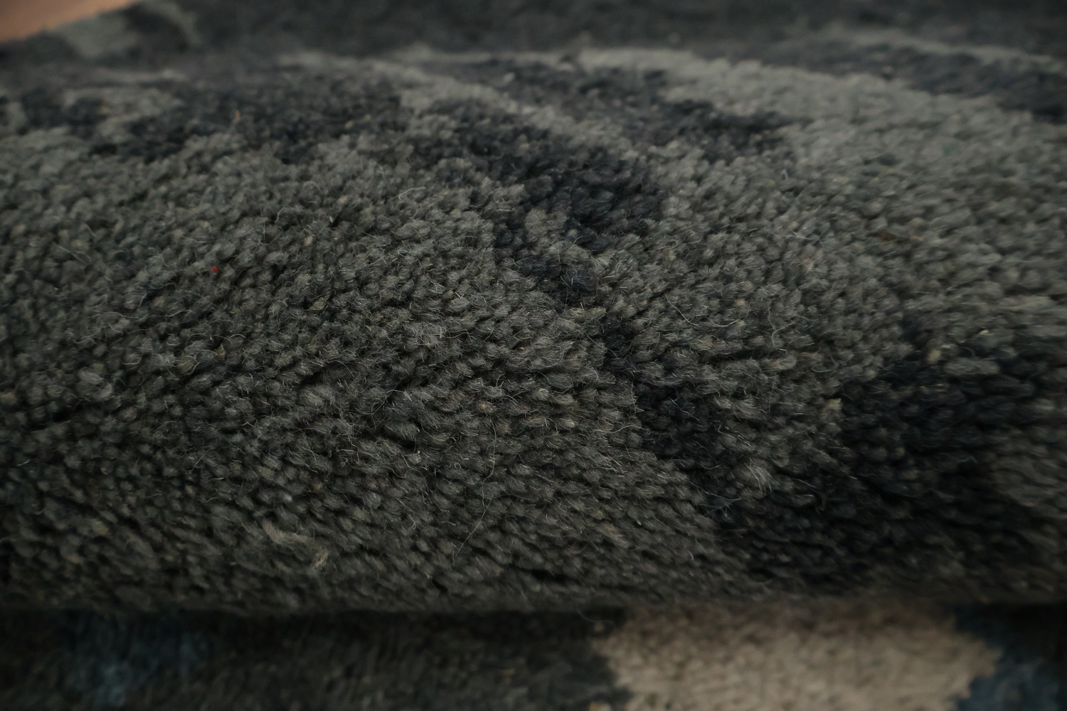 Abstract Large Area Rug 10x14 in Soothing Blue and Warm Grey Tones