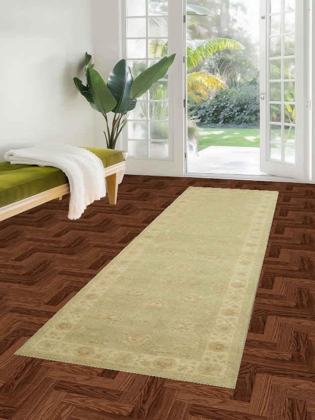 Vegetable Dye Peshawar Chobi Handmade Runner Rug 3x10
