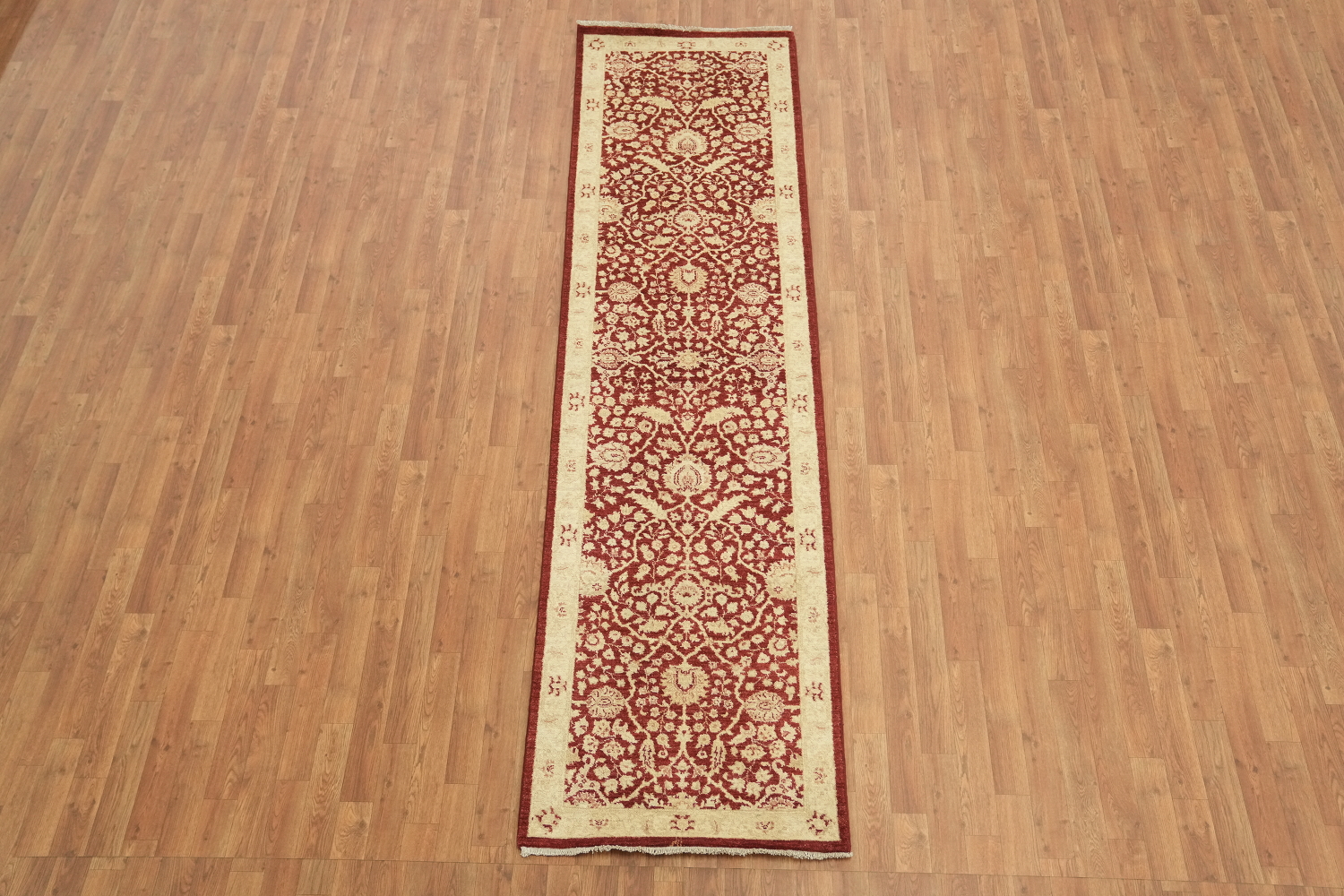 Vegetable Dye Peshawar Chobi Handmade Runner Rug 3x10