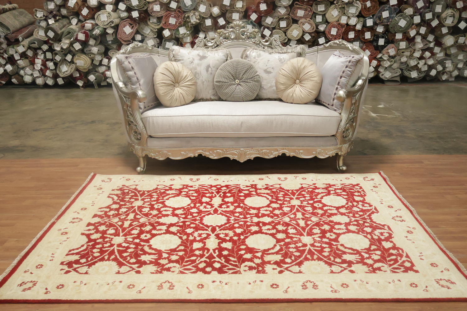 Vegetable Dye Peshawar Chobi Wool Area Rug 5x8