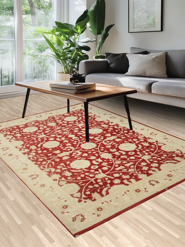 Vegetable Dye Peshawar Chobi Wool Area Rug 5x8