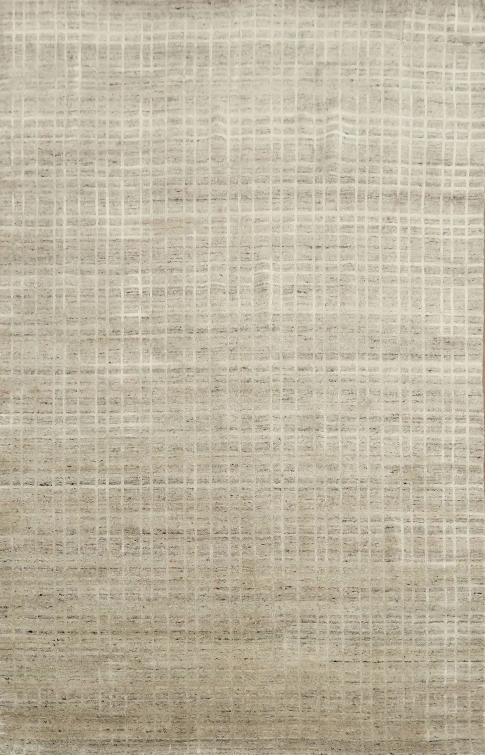 Minimalist Beige and Cream Area Rug with Grid Detailing 5x8