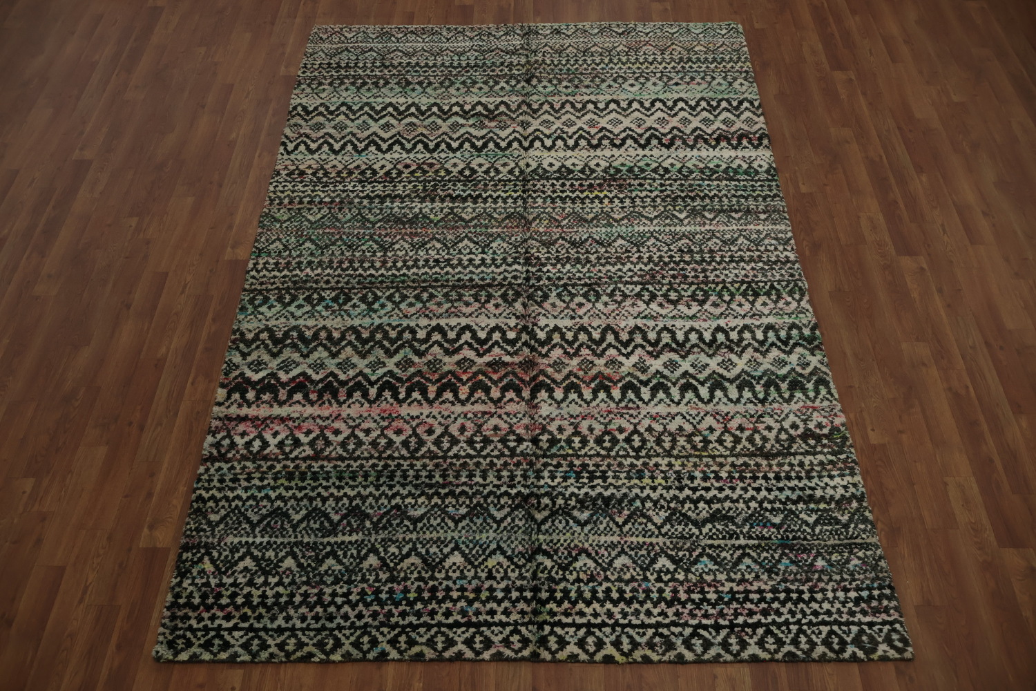 Chevron Style Abstract Oriental Area Rug 6x9