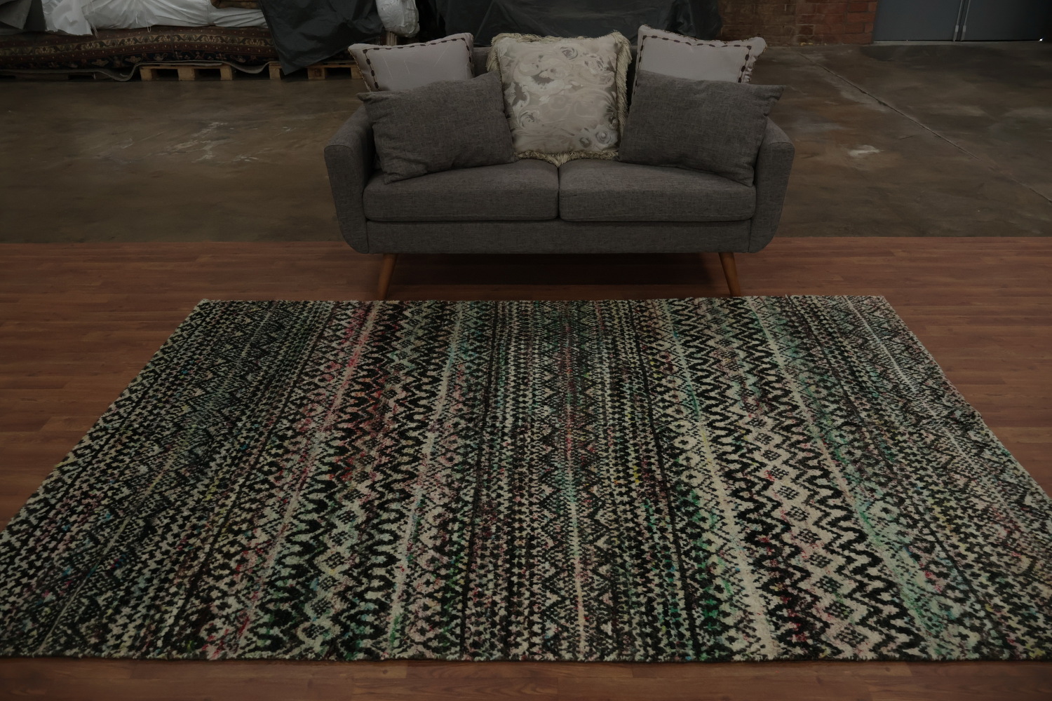 Chevron Style Abstract Oriental Area Rug 6x9