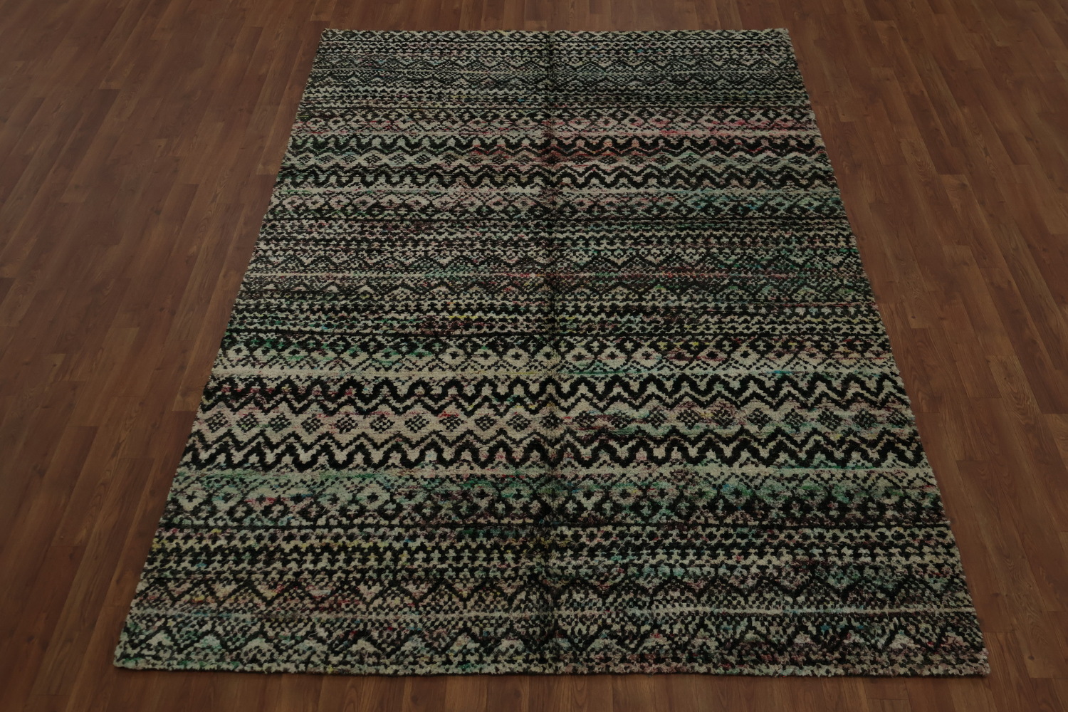 Chevron Style Abstract Oriental Area Rug 6x9