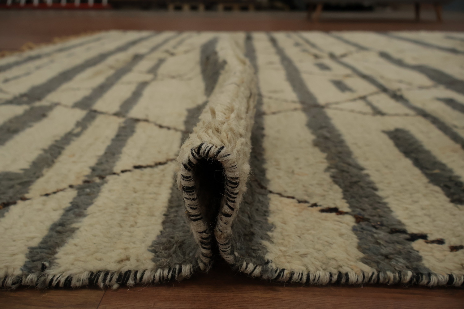 Moroccan Area Rug 8x11 with Bold and Muted Geometric Details
