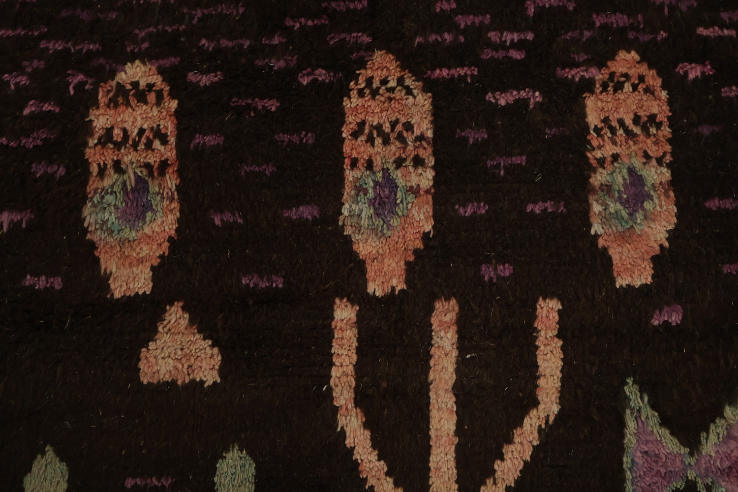 Tribal Brown Moroccan Wool Area Rug 9x12