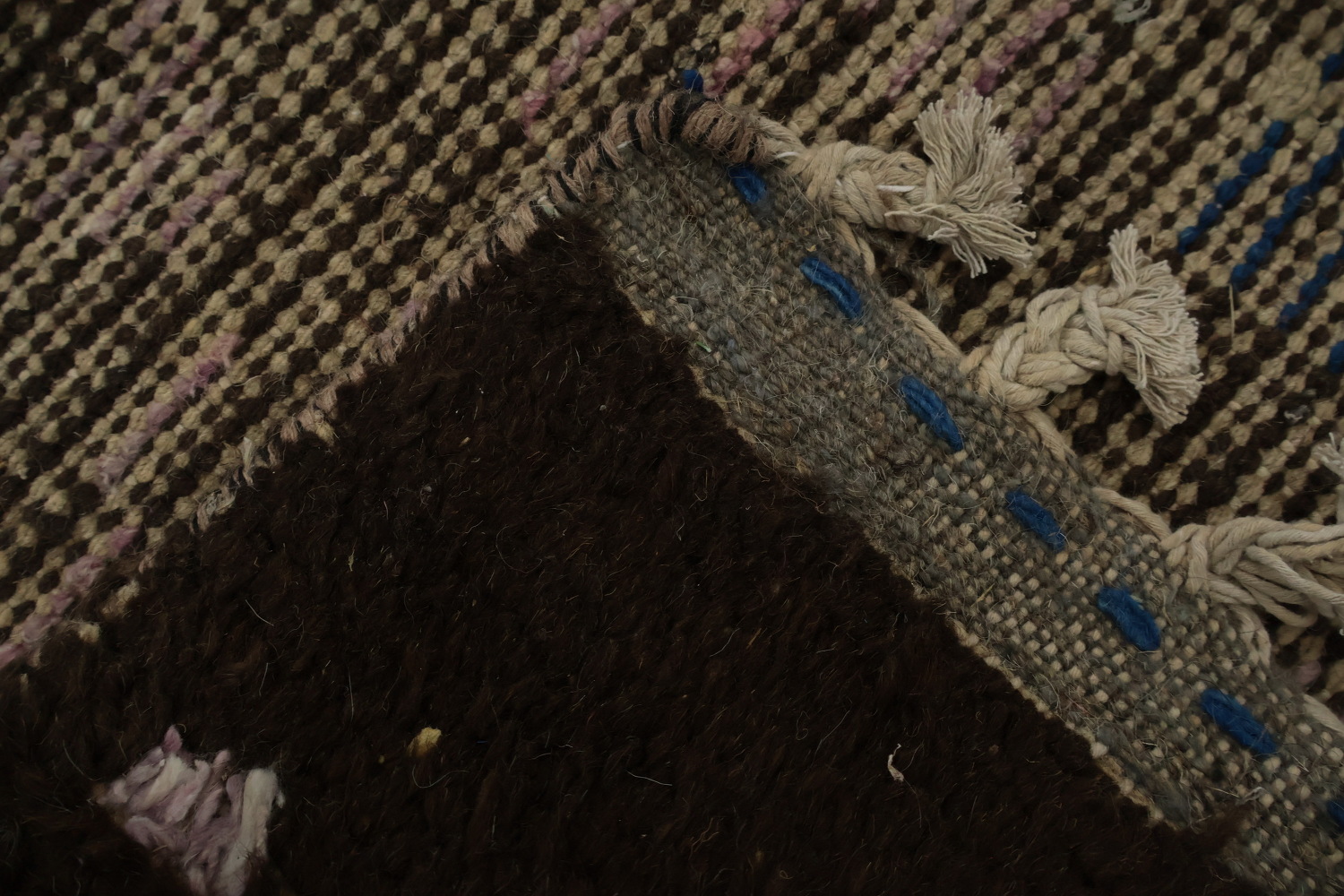 Tribal Brown Moroccan Wool Area Rug 9x12
