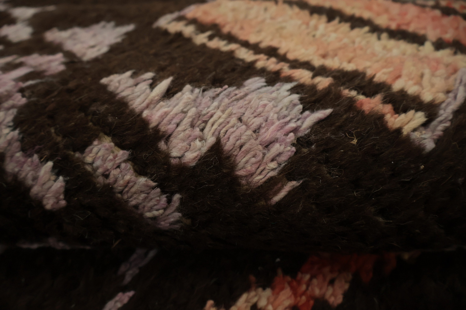 Tribal Brown Moroccan Wool Area Rug 9x12