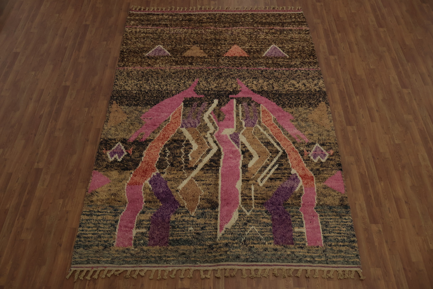 Bohemian Moroccan Area Rug 7x10 with Geometric Patterns