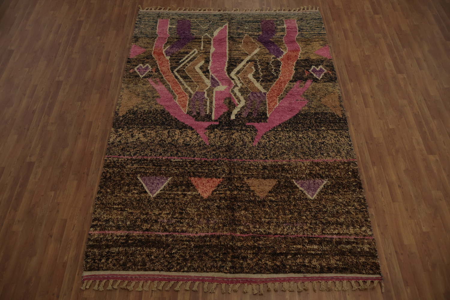 Bohemian Moroccan Area Rug 7x10 with Geometric Patterns