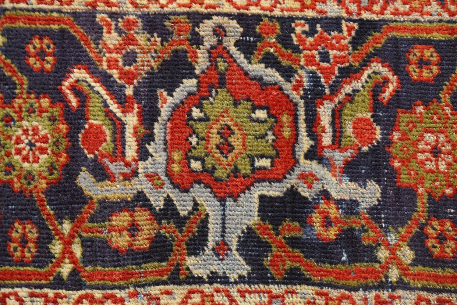 Pre-1900 Antique Vegetable Dye Sultanabad Persian Rug 15x22