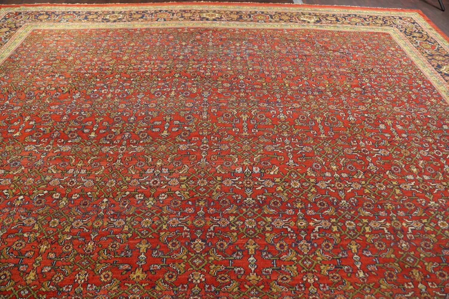 Pre-1900 Antique Vegetable Dye Sultanabad Persian Rug 15x22