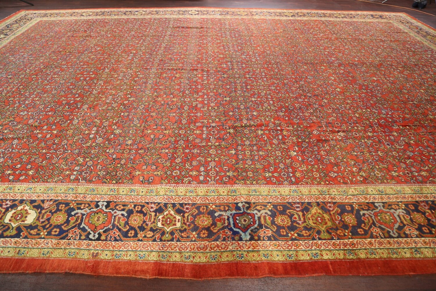Pre-1900 Antique Vegetable Dye Sultanabad Persian Rug 15x22