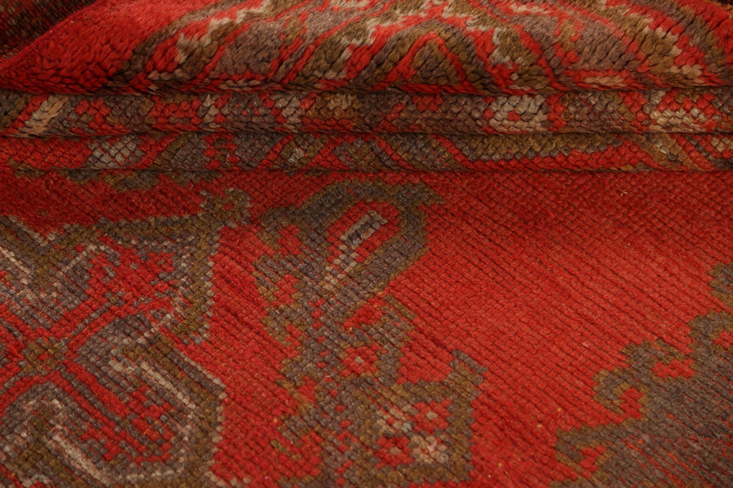 Pre-1900 Antique Vegetable Dye Oushak Turkish Area Rug 14x19