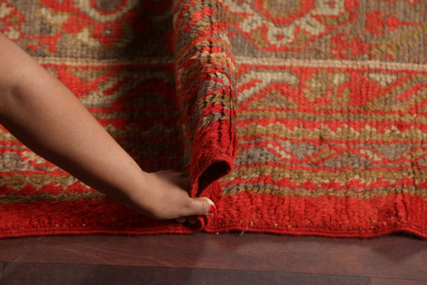 Pre-1900 Antique Vegetable Dye Oushak Turkish Area Rug 14x19