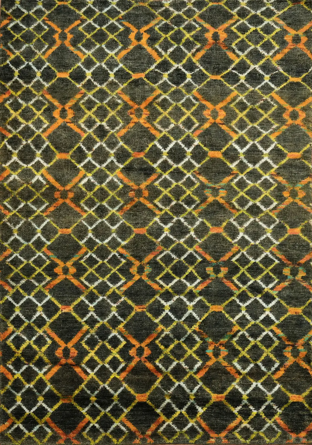 Earthy Geometric Elegance: Vibrant Patterned Rug for Chic Spaces 6x8