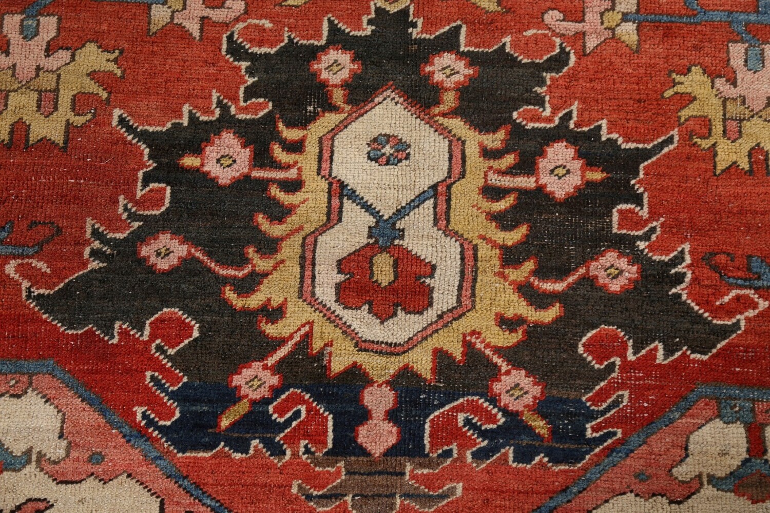 Antique Vegetable Dye Heriz Serapi Persian Area Rug 10x11