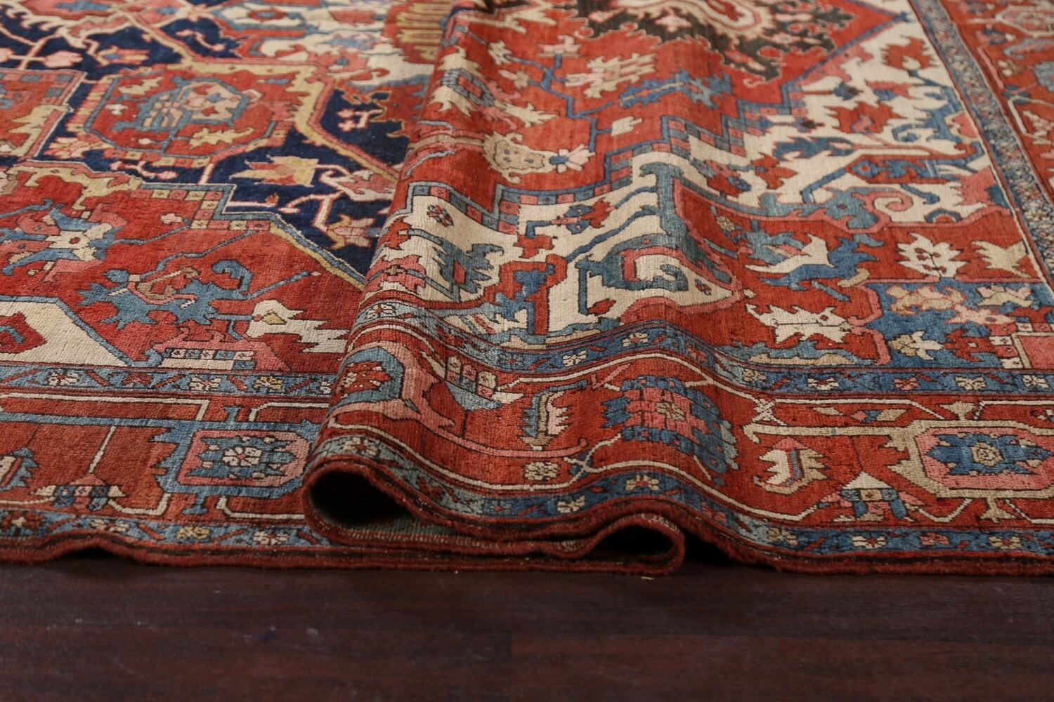 Antique Vegetable Dye Heriz Serapi Persian Area Rug 10x11