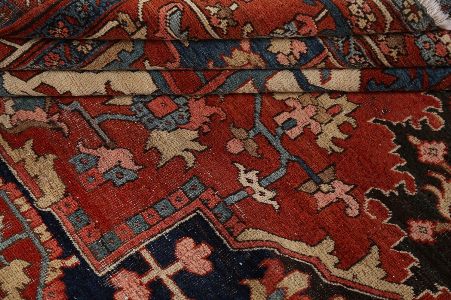 Antique Vegetable Dye Heriz Serapi Persian Area Rug 10x11