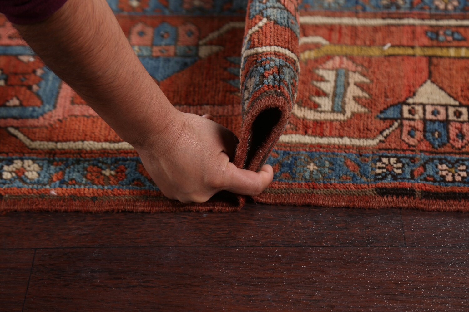 Antique Vegetable Dye Heriz Serapi Persian Area Rug 10x11