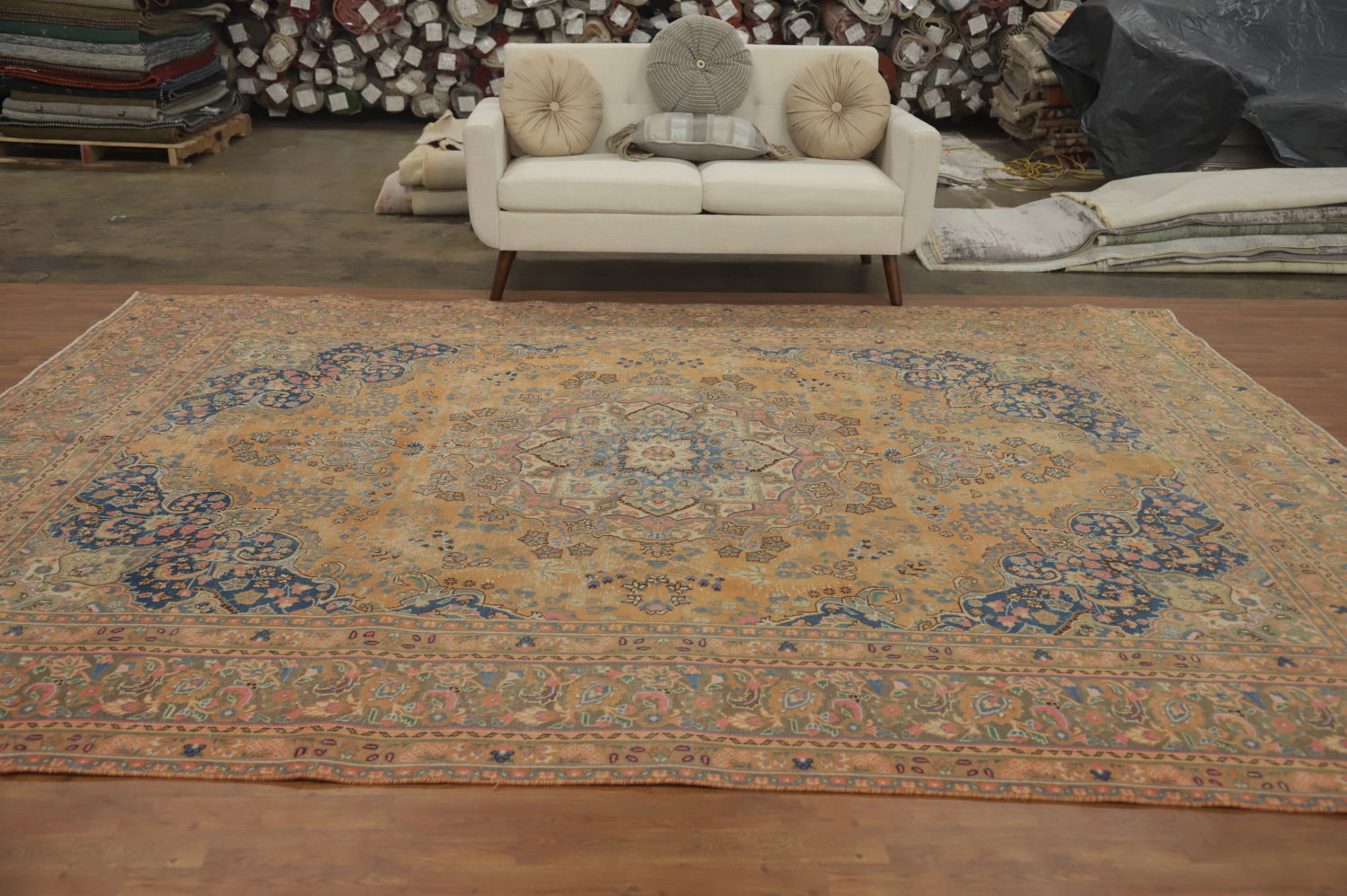Handmade Wool Mashad Persian Area Rug 9x12