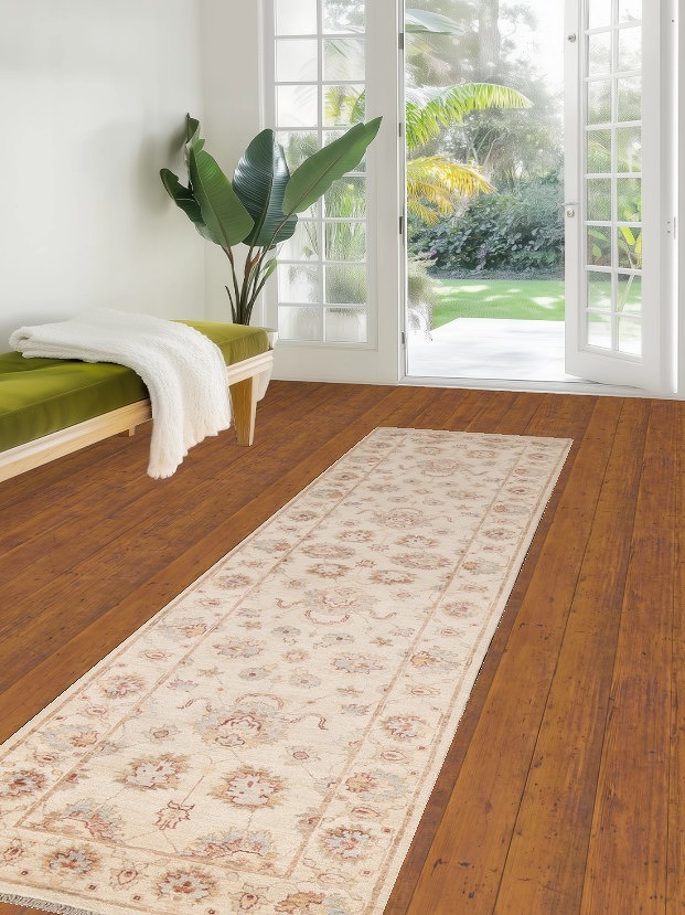 Vegetable Dye Peshawar Wool Runner Rug 3x10