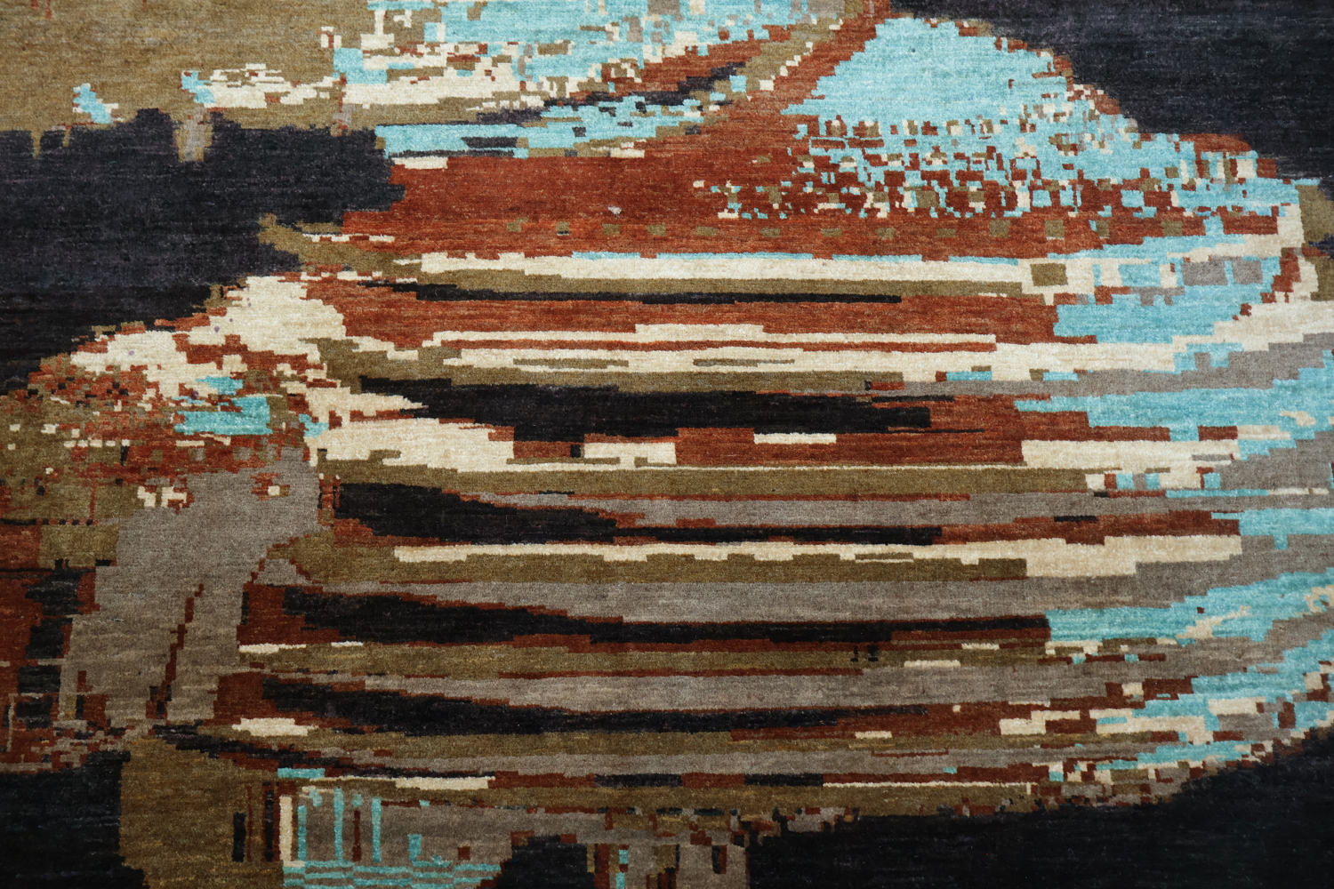Modern Abstract Rug with Intriguing Geometric Patterns 6x8