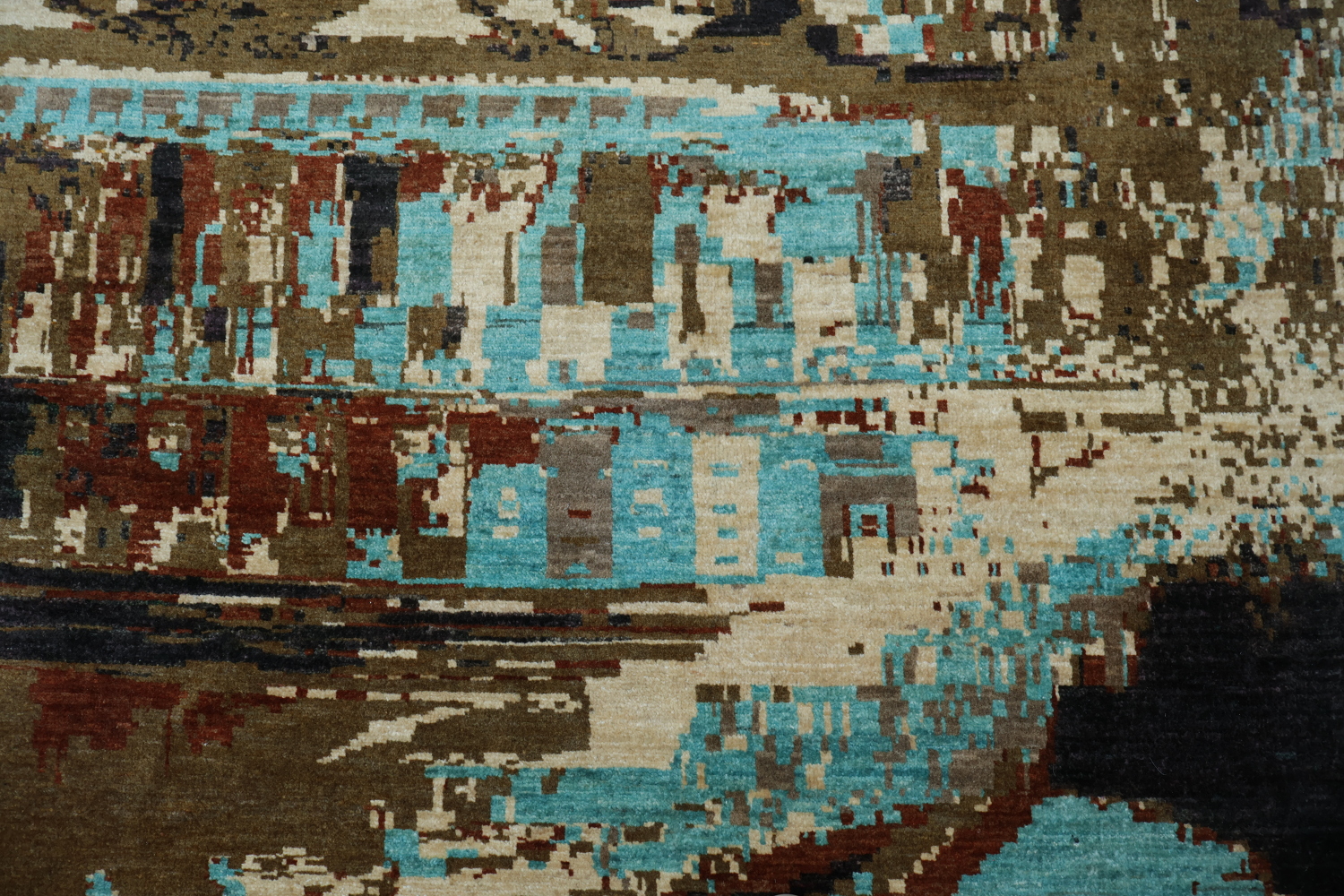 Modern Abstract Rug with Intriguing Geometric Patterns 6x8