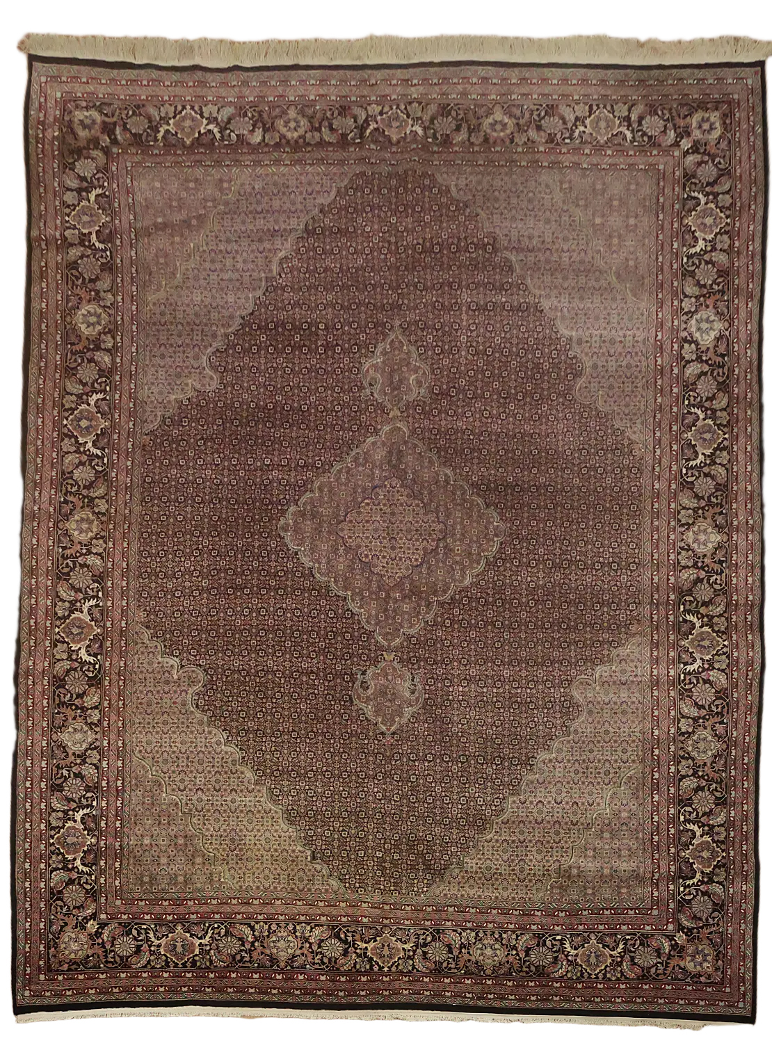 Vegetable Dye Traditional Tabriz Mahi Persian Area Rug.  9x12