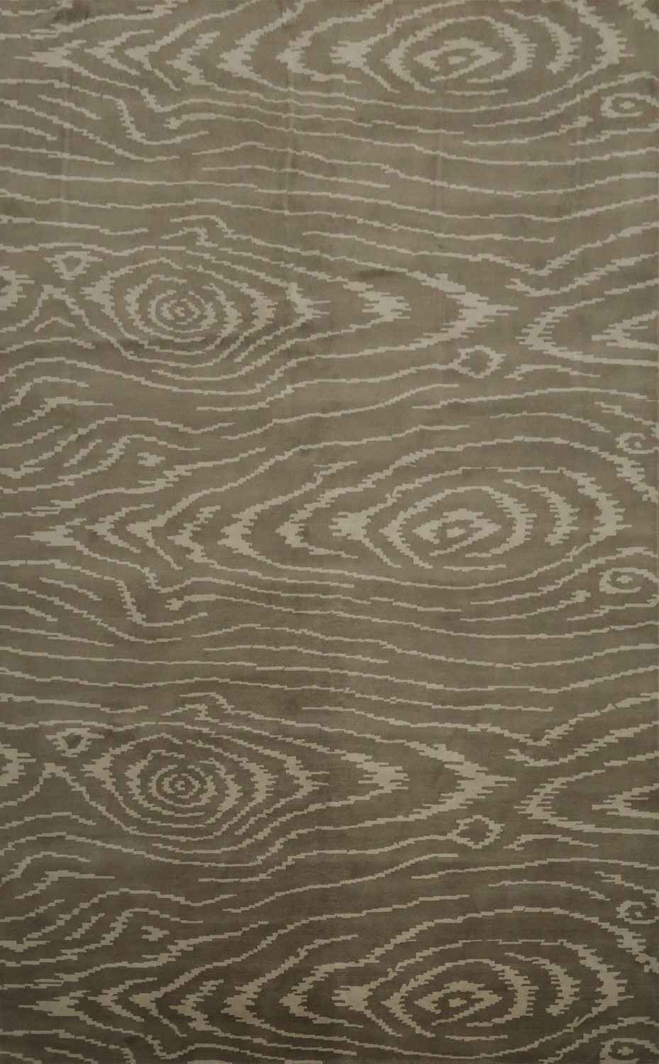 Modern Serenity: Neutral Tones Rug with Hypnotic Design 8x12