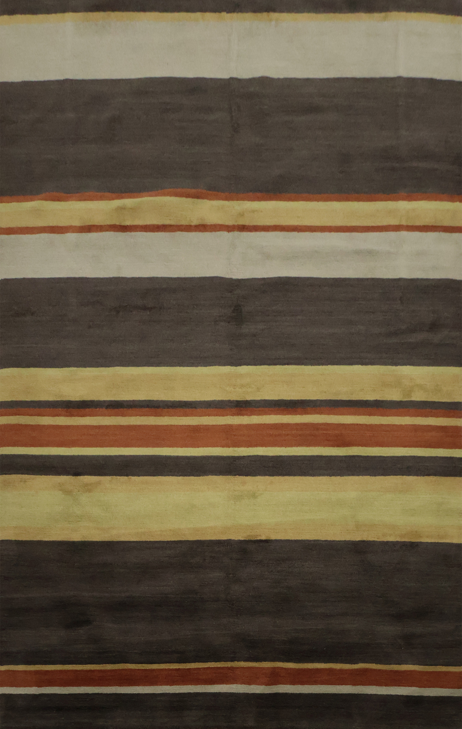 Contemporary Striped Nepalese Wool Area Rug 6x9