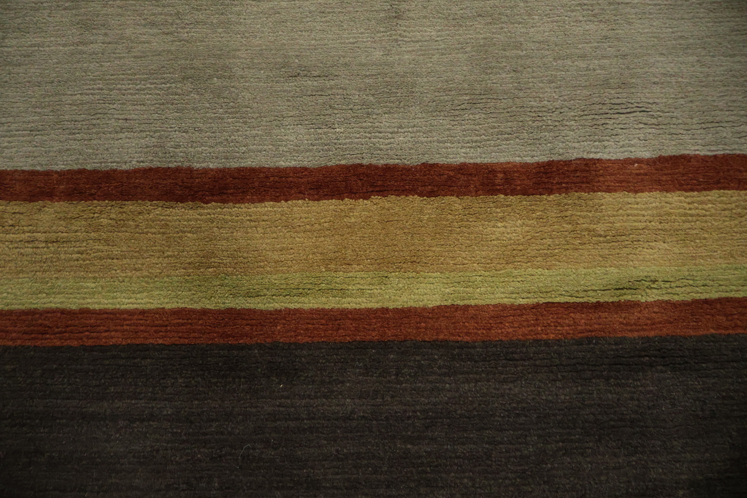 Contemporary Striped Nepalese Wool Area Rug 6x9
