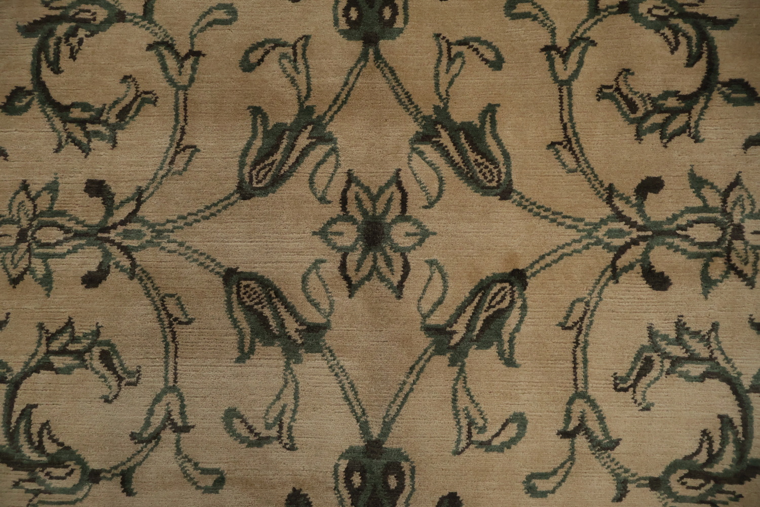 Traditional Nepalese Ornate Border Rug for Classic Home Interiors 9x12