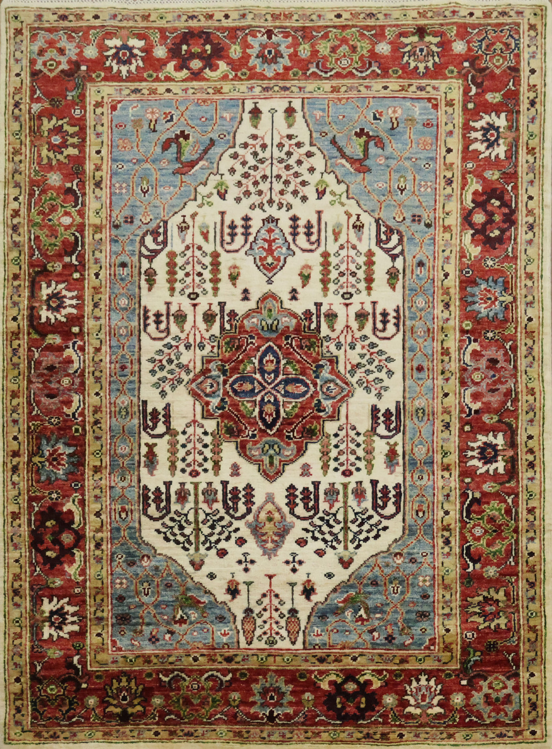 Vegetable Dye Ziegler Wool Area Rug 4x5
