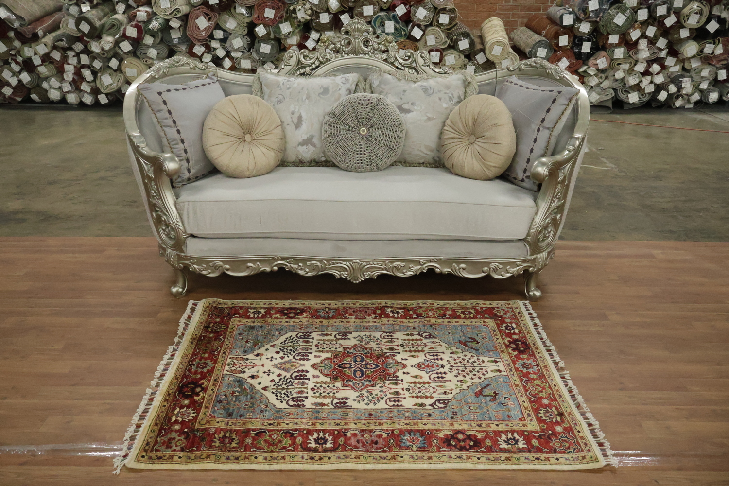 Vegetable Dye Ziegler Wool Area Rug 4x5