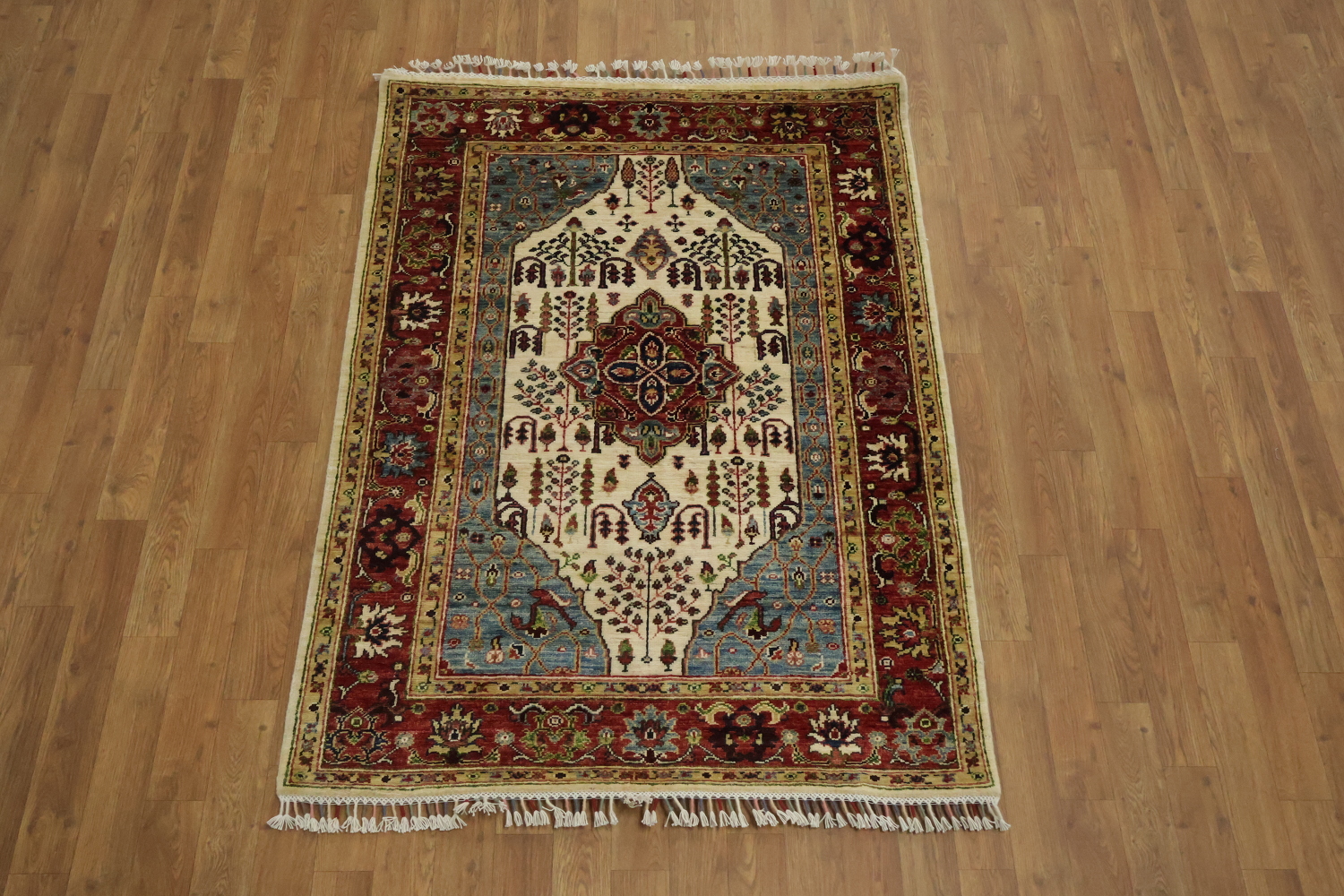Vegetable Dye Ziegler Wool Area Rug 4x5
