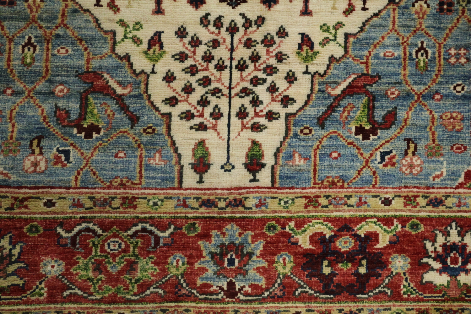 Vegetable Dye Ziegler Wool Area Rug 4x5