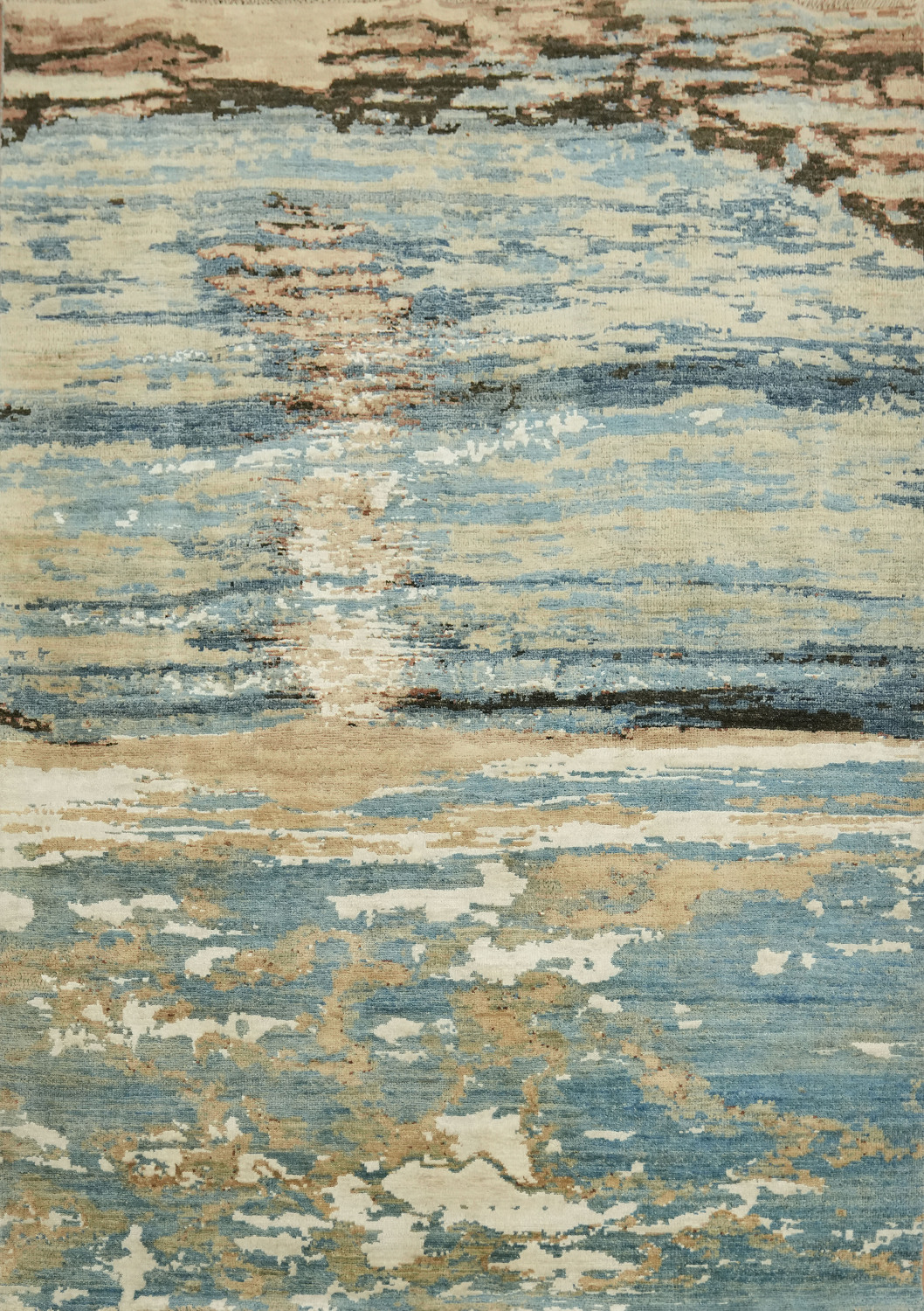 Vegetable Dye Handmade Abstract Wool/ Silk Area Rug 4x6