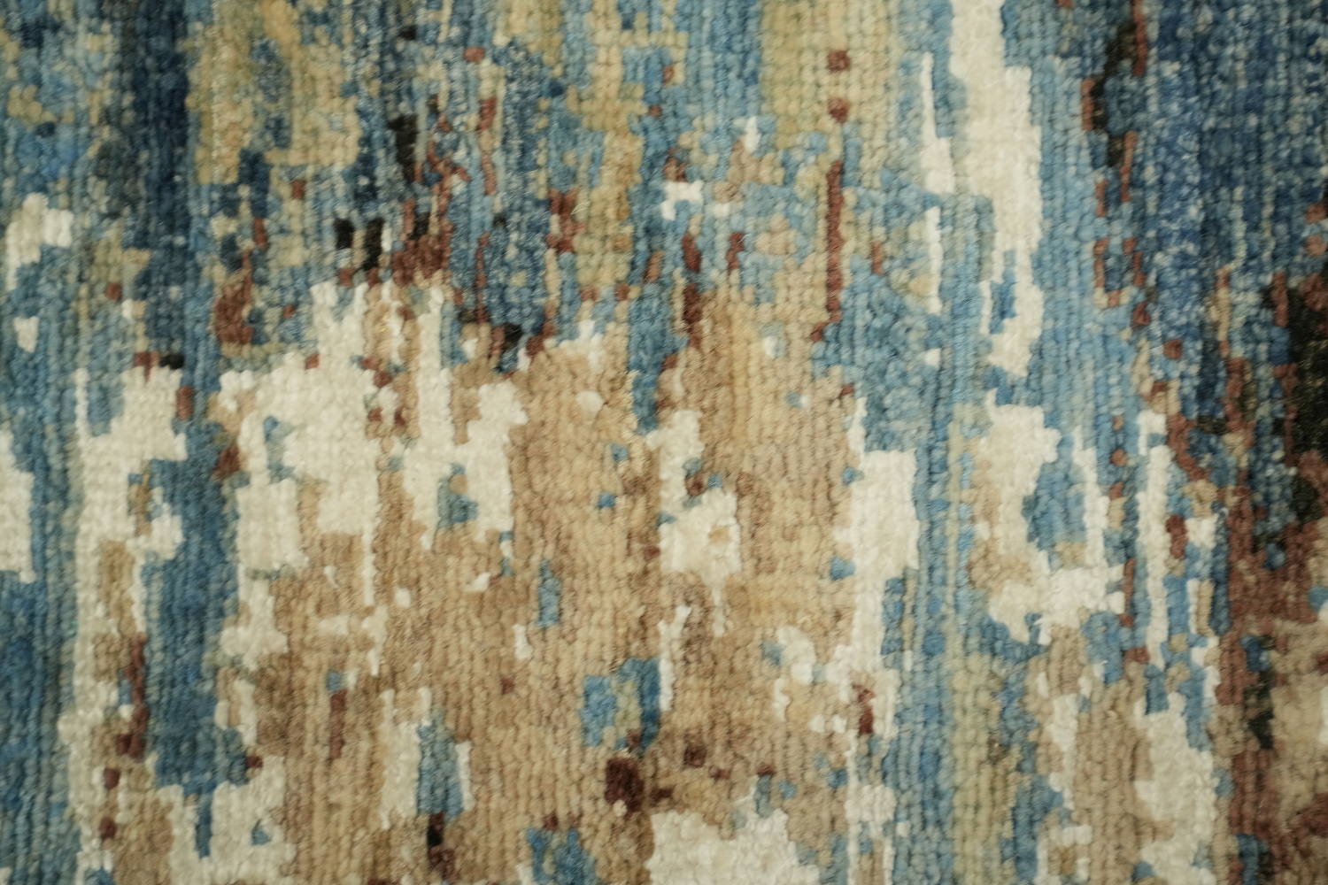 Vegetable Dye Handmade Abstract Wool/ Silk Area Rug 4x6
